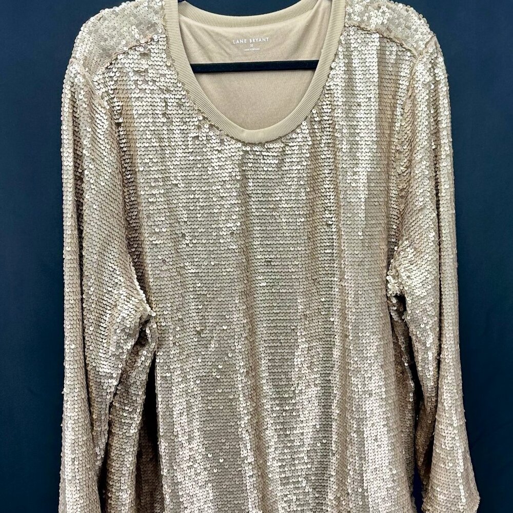 Lane Bryant Sequin Pullover Sweater Crewneck Plus Size 22 NWT